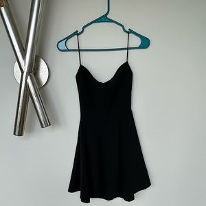 Windsor black fit and flare backless dress